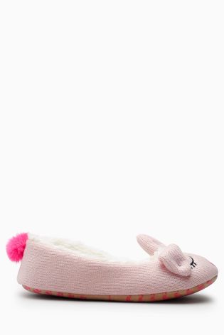 Pink Knitted Bunny Slippers